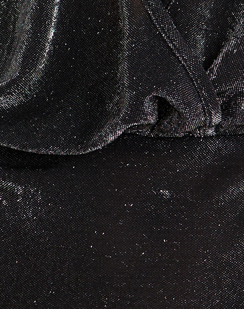 Image of Sherlyn Halter Top in GIitter Lurex Mesh Black