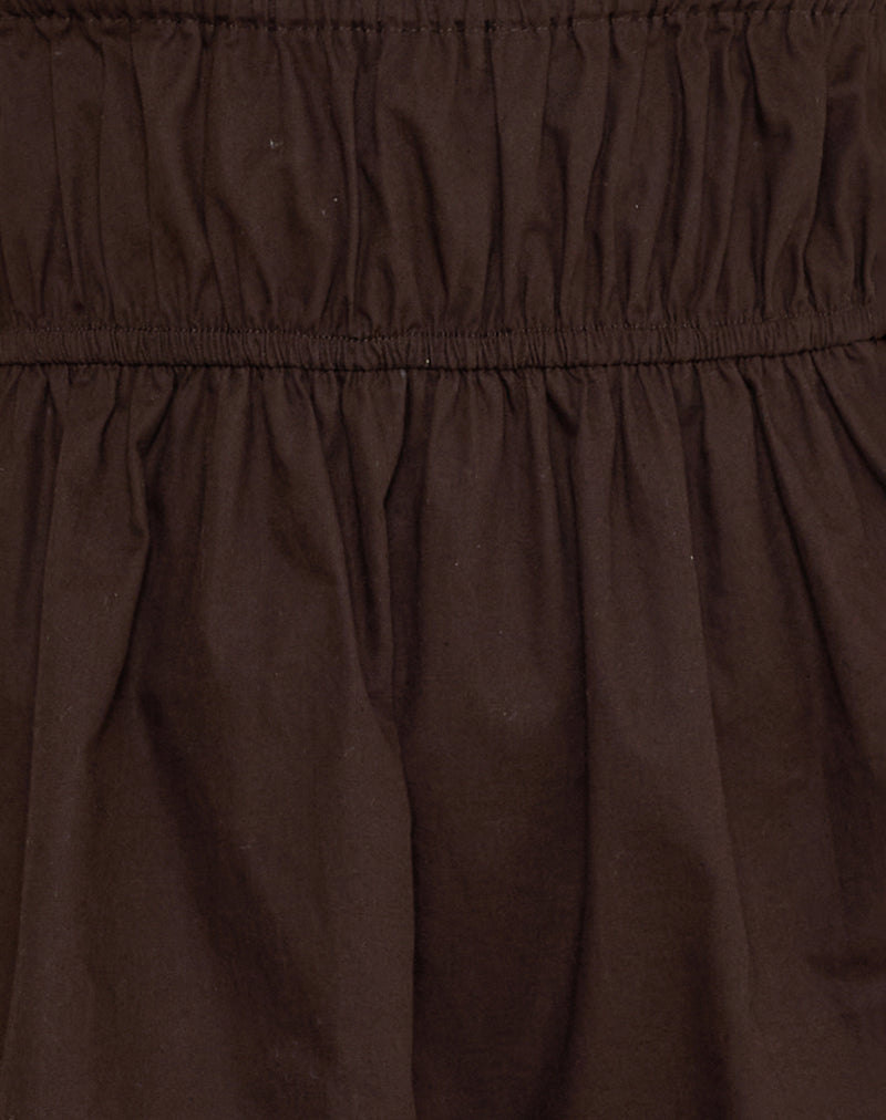 Image of Shoyo Frill Mini Dress in Bitter Chocolate