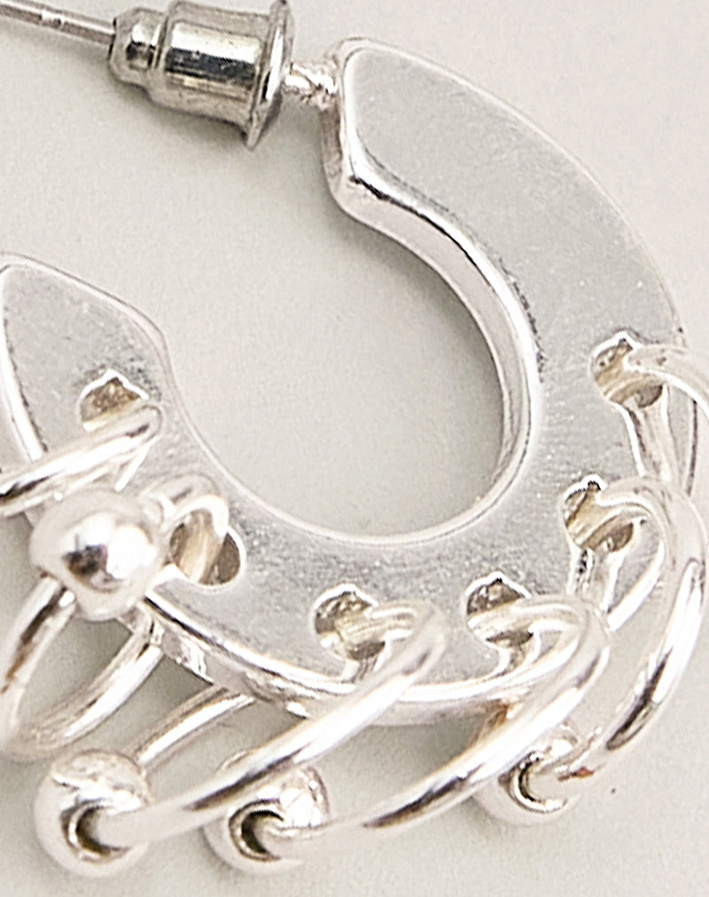 Image of Silver Chain Hoop Earrings