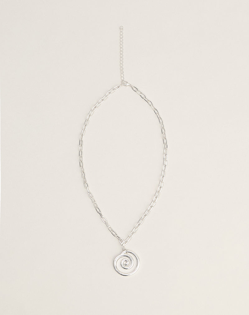 Image of Silver Plated Necklace with Swirl Pendant