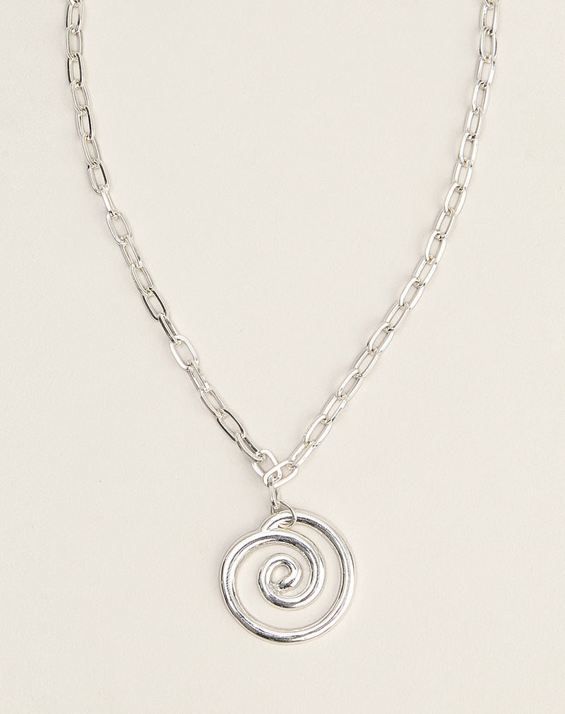 Image of Silver Plated Necklace with Swirl Pendant