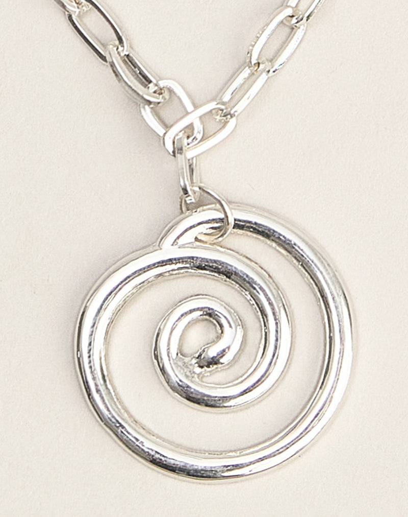 Image of Silver Plated Necklace with Swirl Pendant