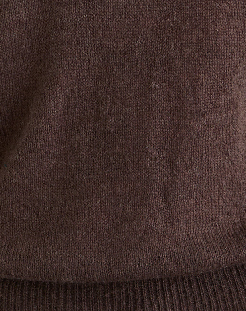 Image of Sinda Scoopback Top in Knit Dark Chocolate