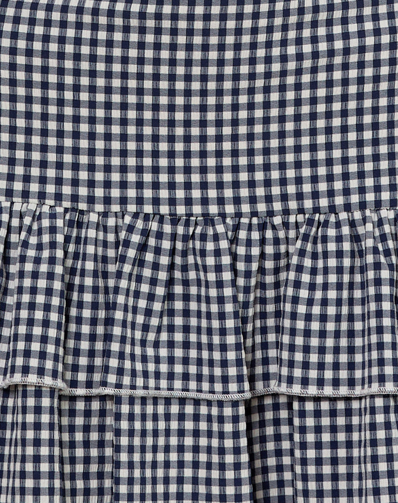 Image of Sitav Dress in Seersucker Gingham Navy