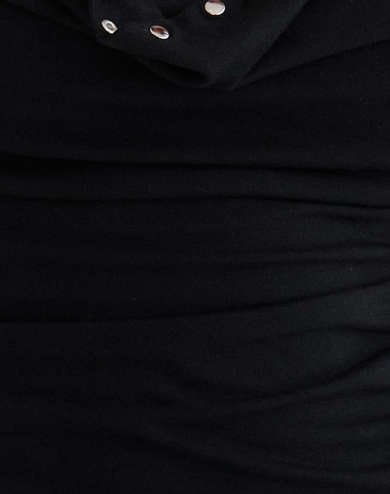 Image of Slater Studded Top in Rayon Jersey Black