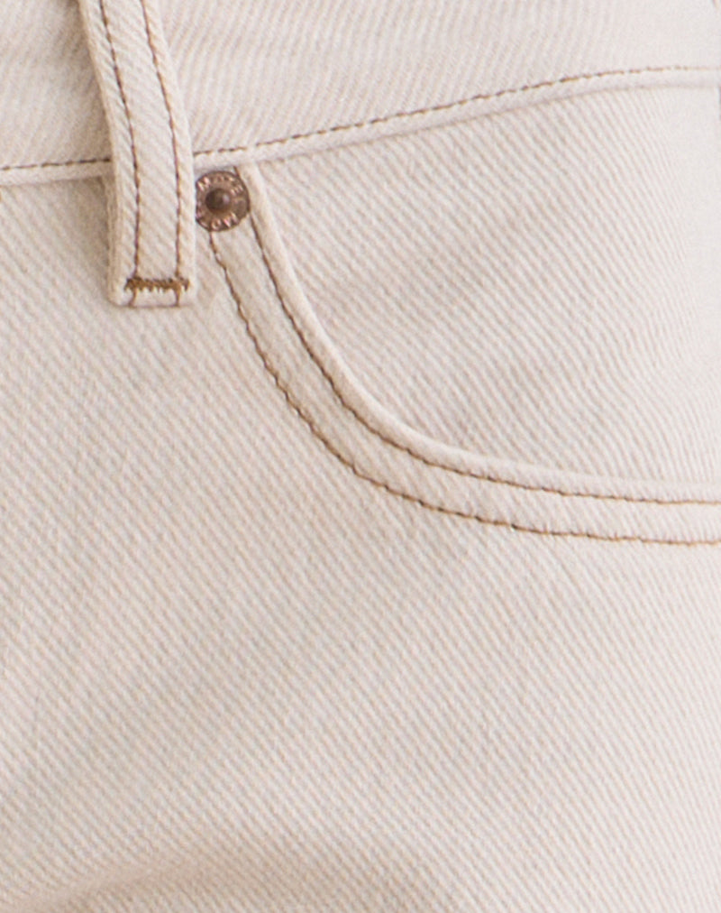 Image of Low Rise Slouchy Flare Jeans in Twill Off White