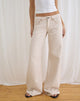 Image of Low Rise Slouchy Flare Jeans in Twill Off White