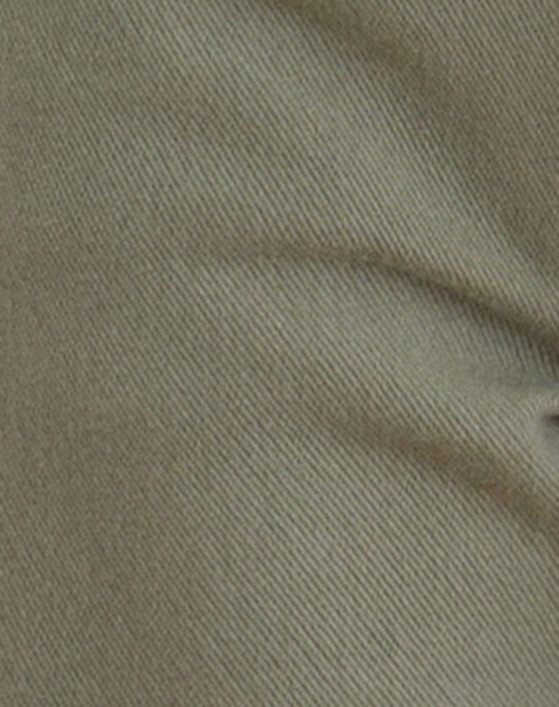 Image of Low Rise Slouchy Flare Jeans in Twill Fern Green