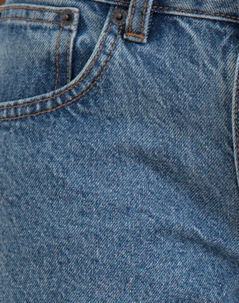 Image of Low Rise Slouchy Flare Jeans in Blue Stone