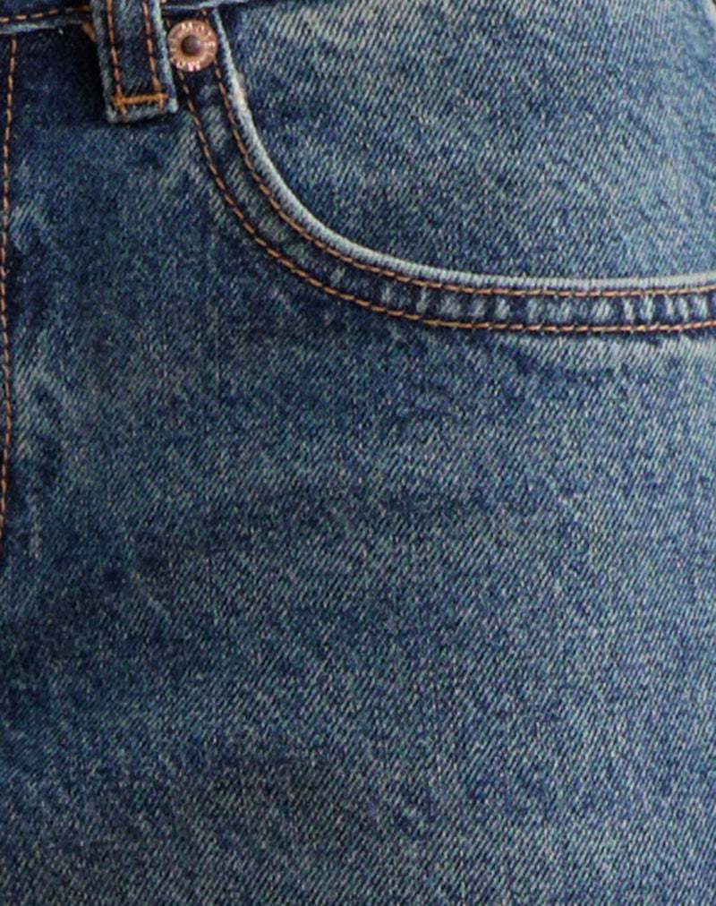 Image of Low Rise Slouchy Flare Jeans in Steel Blue