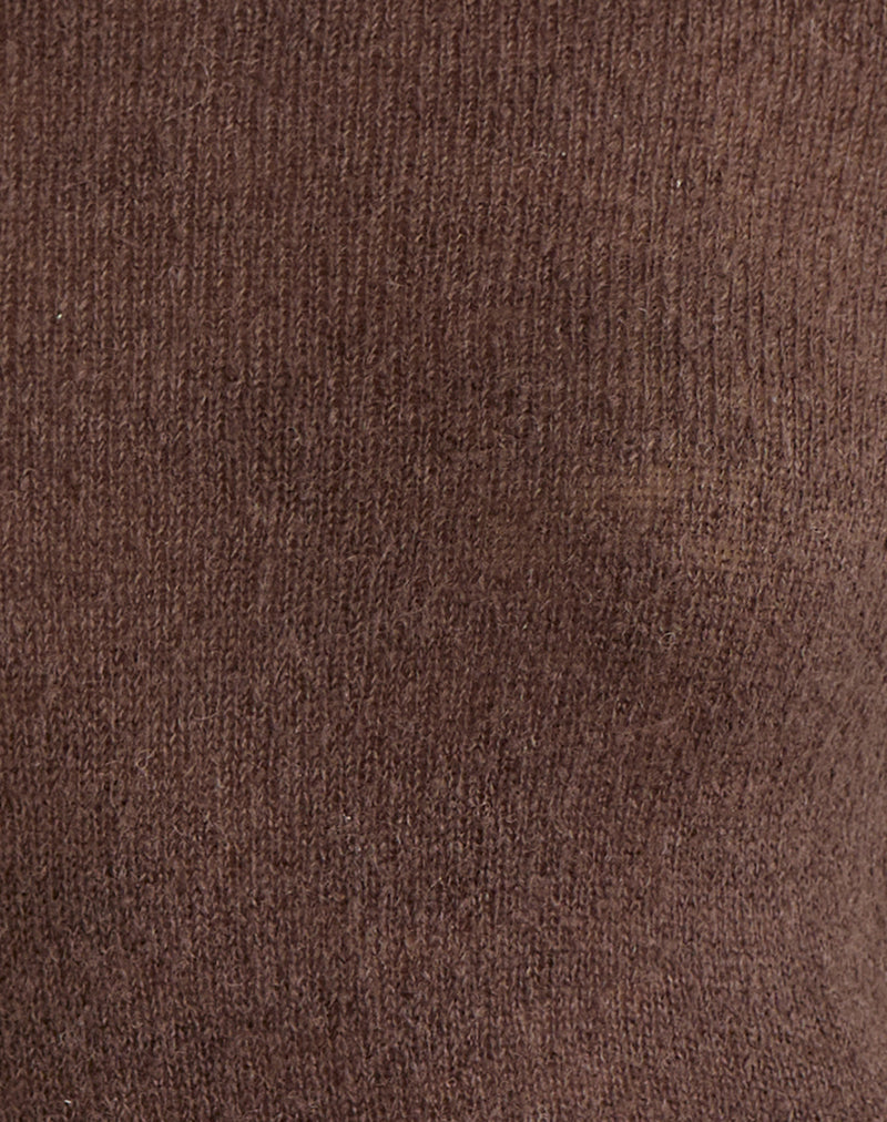 Image of Soha Long Sleeve Top in Sheer Knit Dark Chocolate