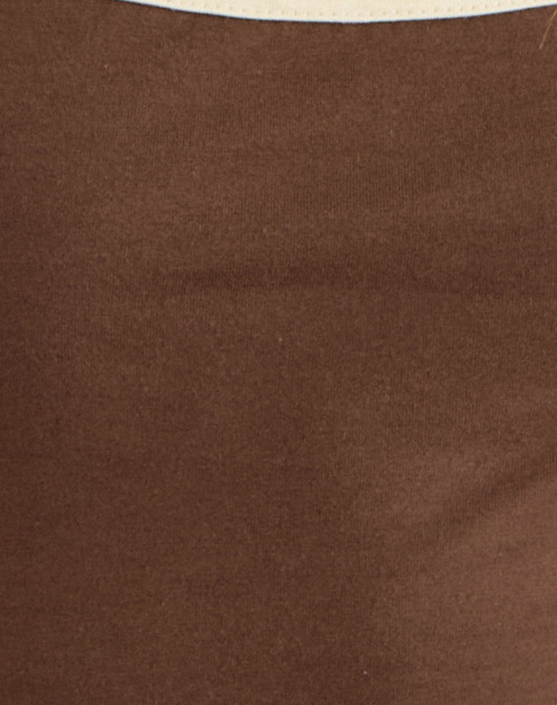 Image of Solani Top in Cocoa Brown with Buttermilk Binding