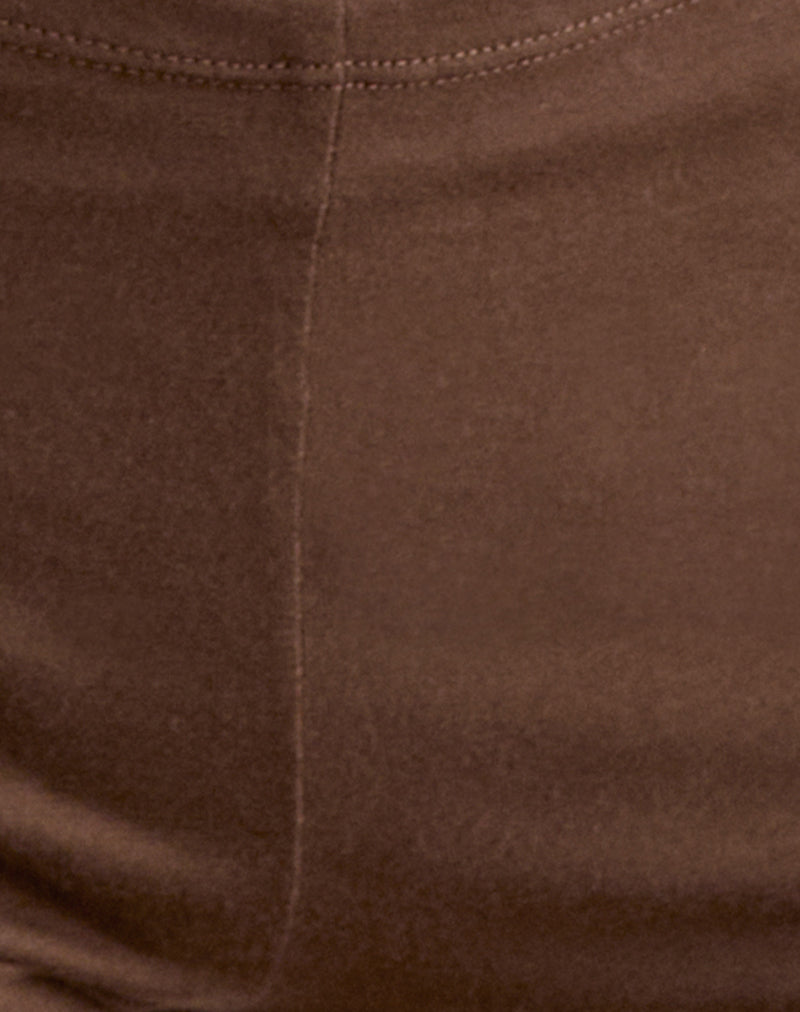 Image of Ainu Short in Cocoa Brown with Buttermilk Binding