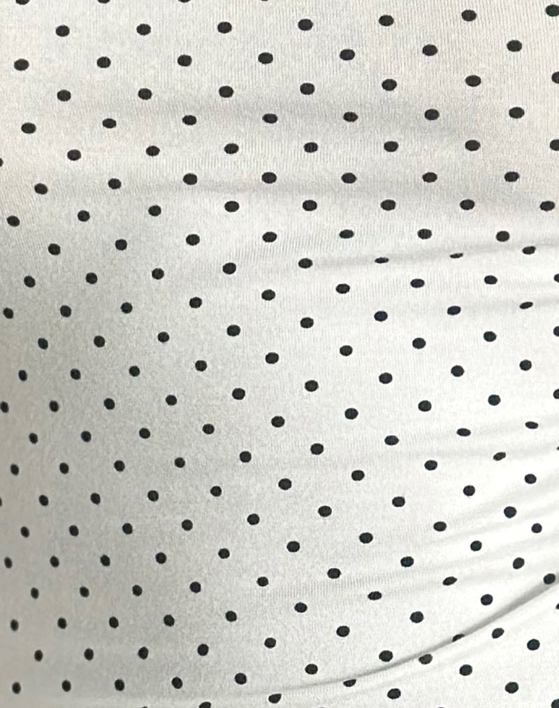 Image of Solay Cami Top in White with Black Micro Polka Print