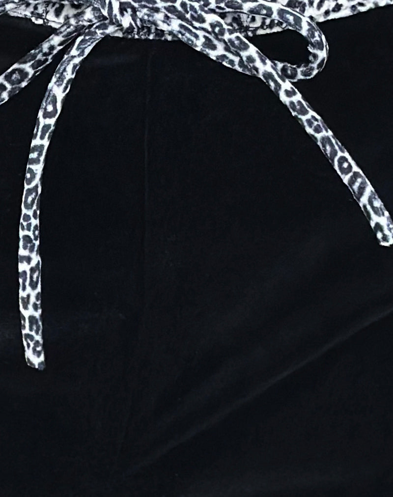 Image of Jalani Trouser in Black with Leopard Binding
