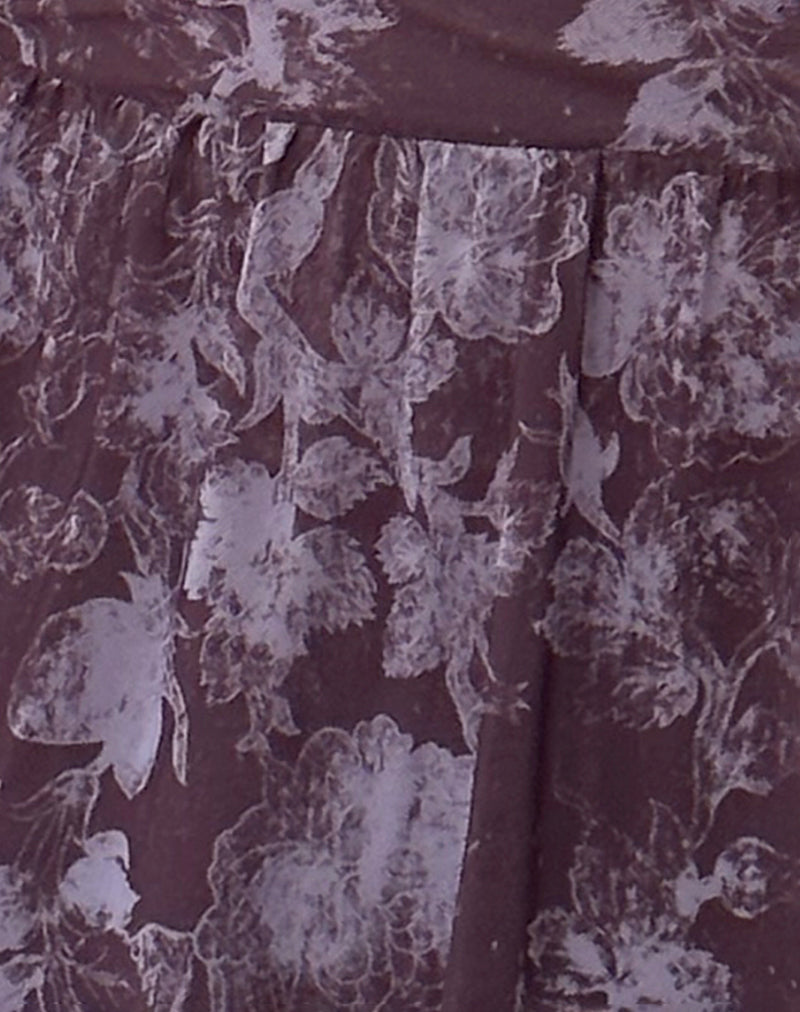 Image of Sonata Mini Dress in Botanic Sketch Purple
