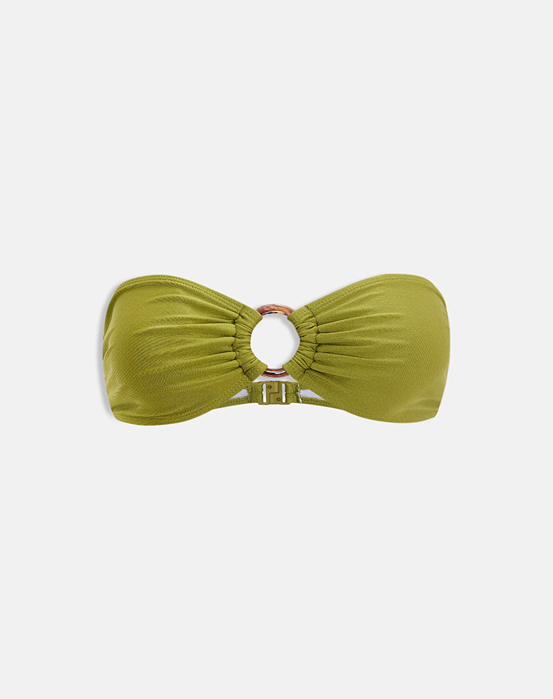 Image of Sorawa Bikini Top in Olive Shine