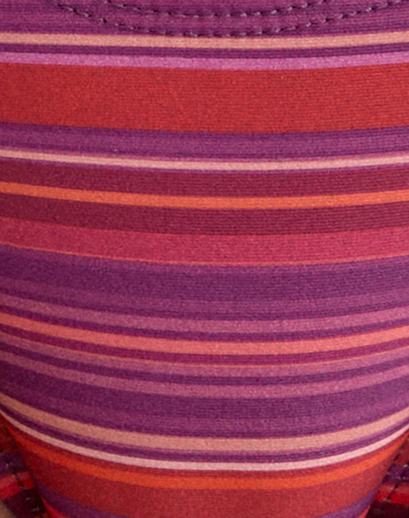 Image of Farida Bikini Bottom in Purple and Red Radiant Lines