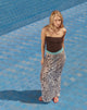 Image of Sorena Maxi Skirt in Sheer Dalmatian Skin Black and Ivory