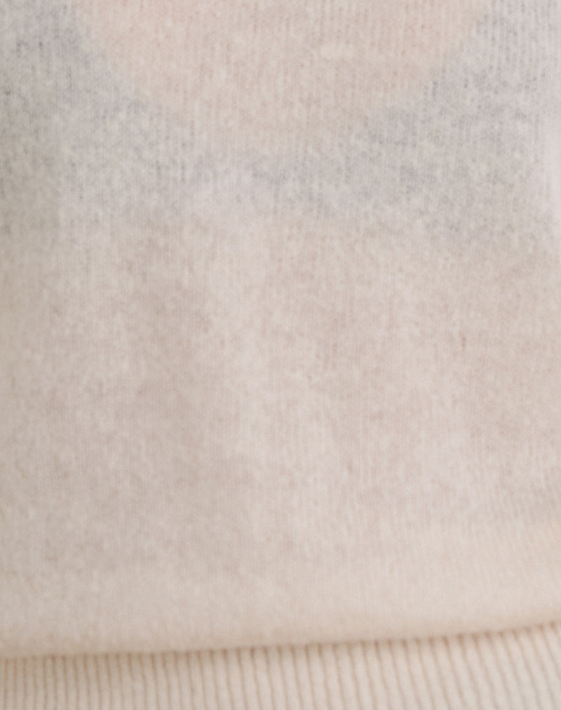 Image of Sorin Deep Waistband Top in Knit Ecru