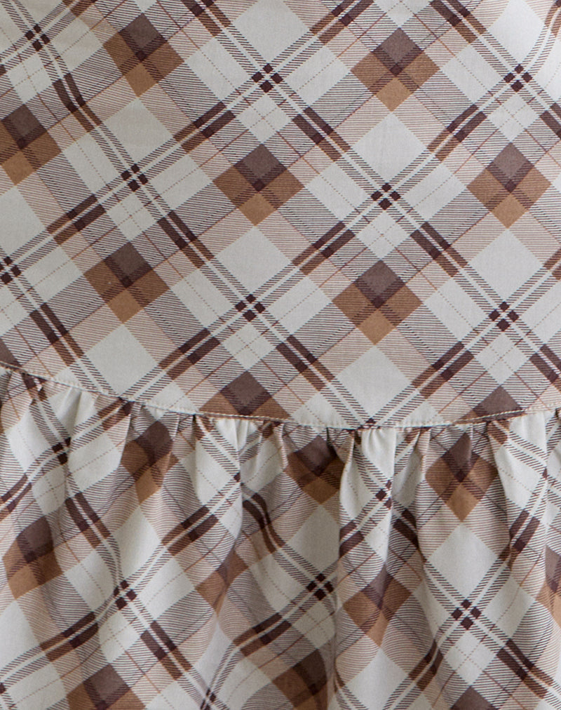 Image of Soulie Mini Dress in Angled Check Brown
