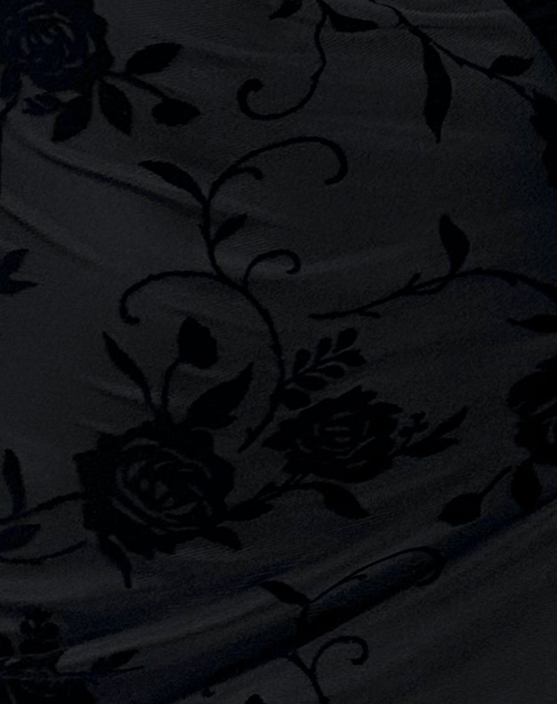 Image of Sriti Mini Dress in Rose Flock Black