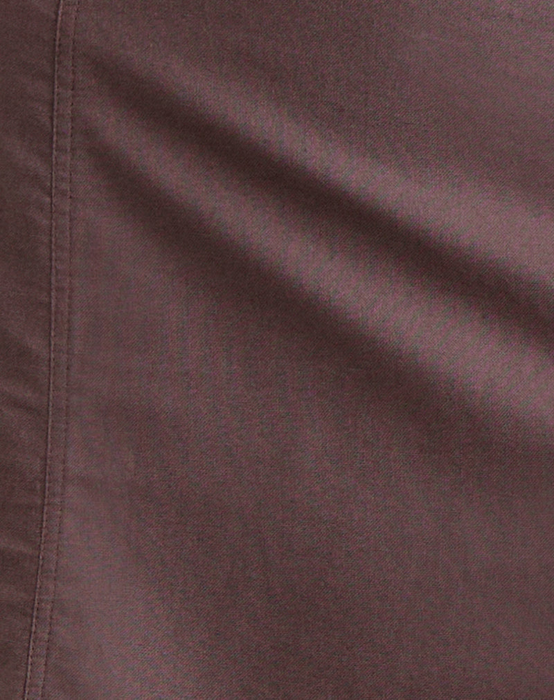 Image of Hitamu Midi Skirt in Linen Deep Taupe