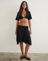 Image of Nestapa Tie Waist Midi Skirt in Black