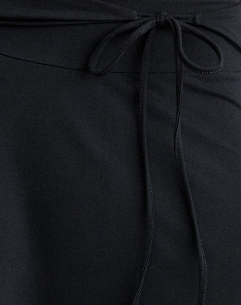 Image of Nestapa Tie Waist Midi Skirt in Black