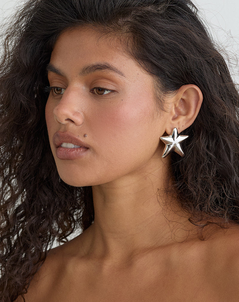 Image of Silver Plated Star Earrings