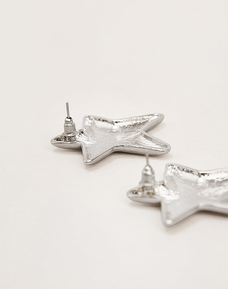 Image of Silver Plated Star Earrings