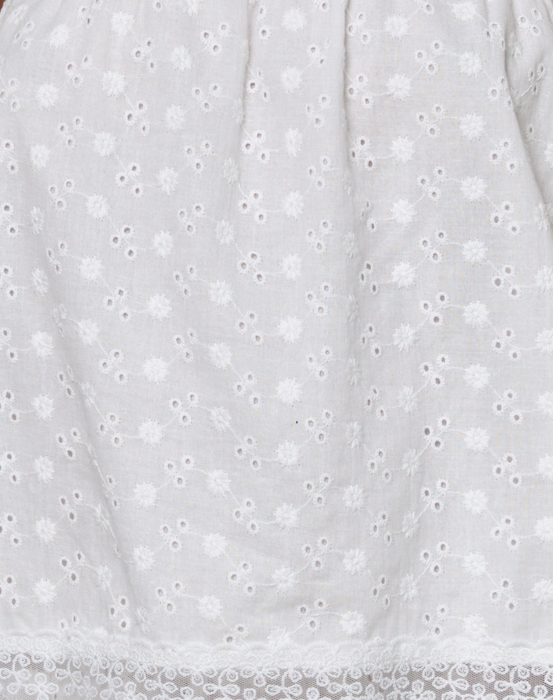Image of Charada Lace Trim Bloomer Short in Broderie Ivory
