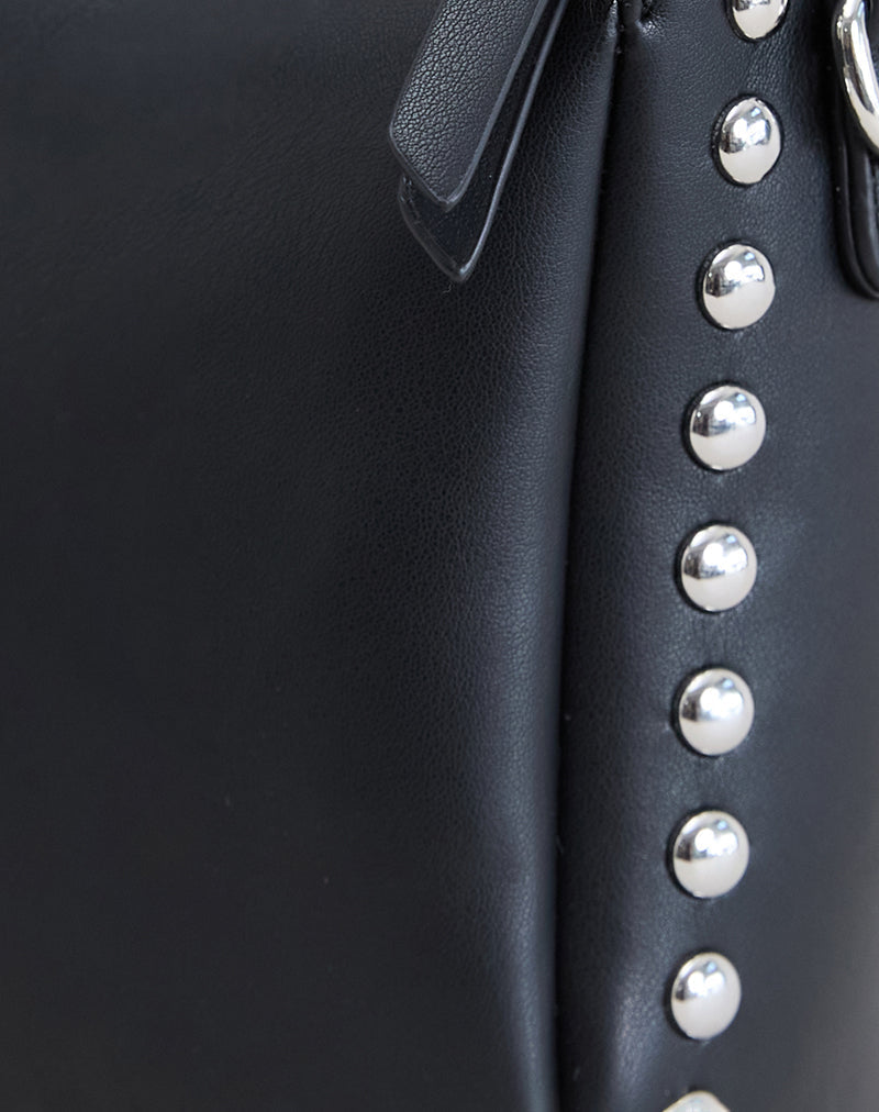 Image of Studded Shoulder Bag in Black