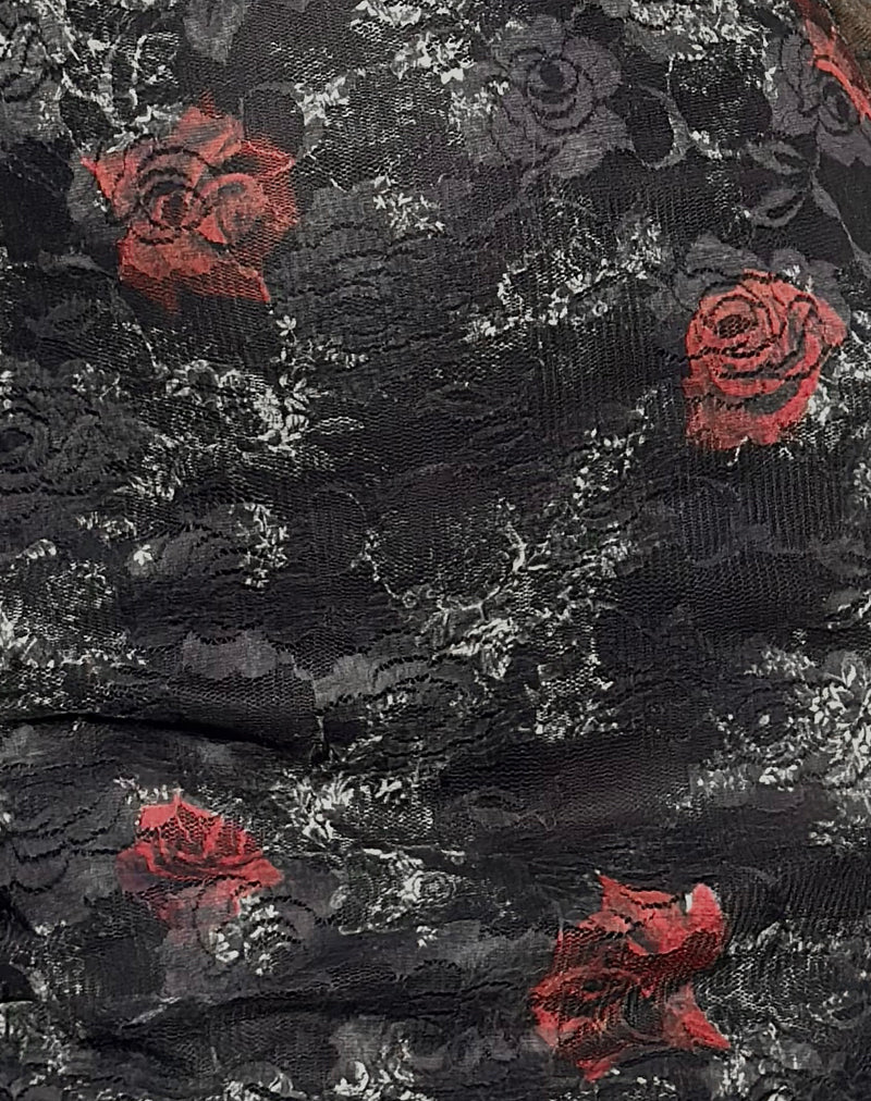 Image of Sudra Mini Dress in Lace Midnight Bloom