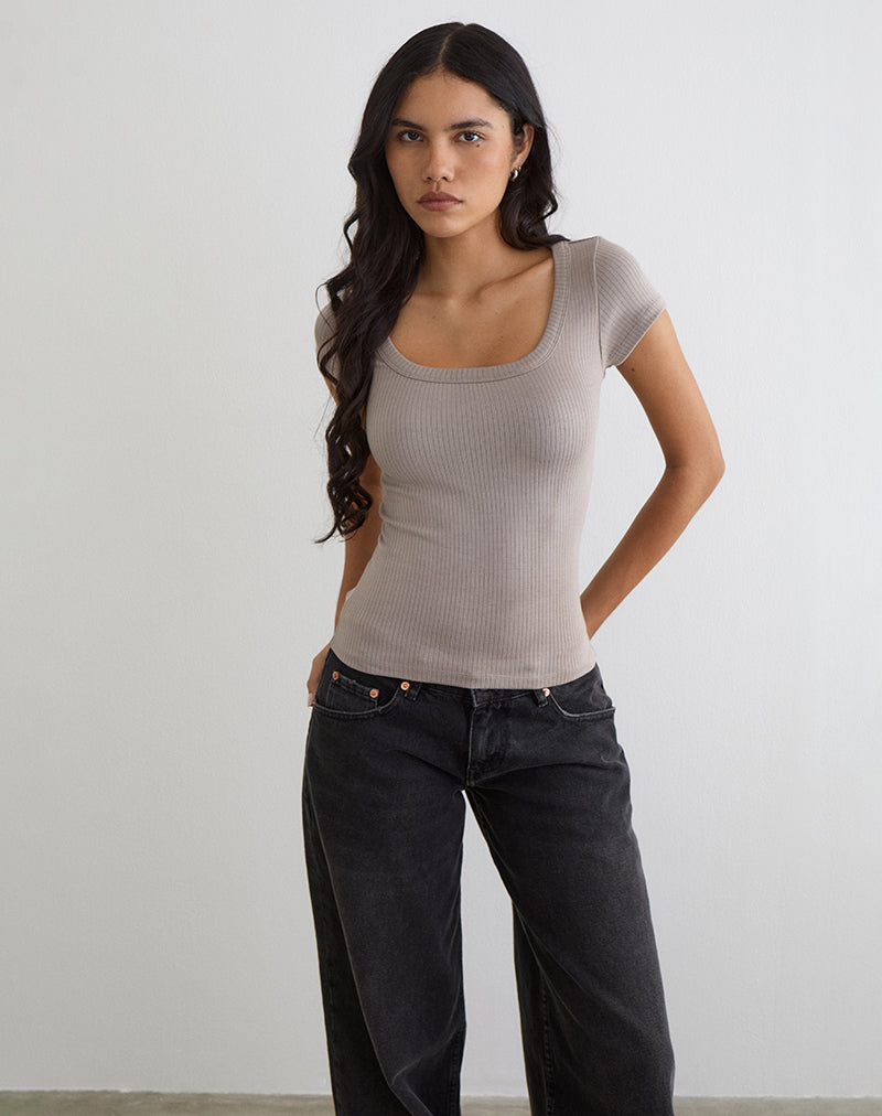 Image of Sumala Tee in Thick Rib Moon Rock
