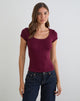 Image of Sumala Tee in Thick Rib Wine