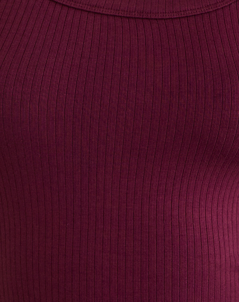 Image of Sumala Tee in Thick Rib Wine