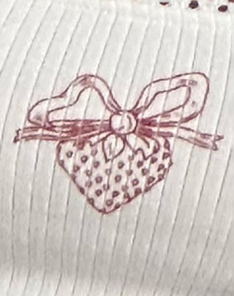 Image of Suna Vest Top in Off White with Strawberry Bow Print
