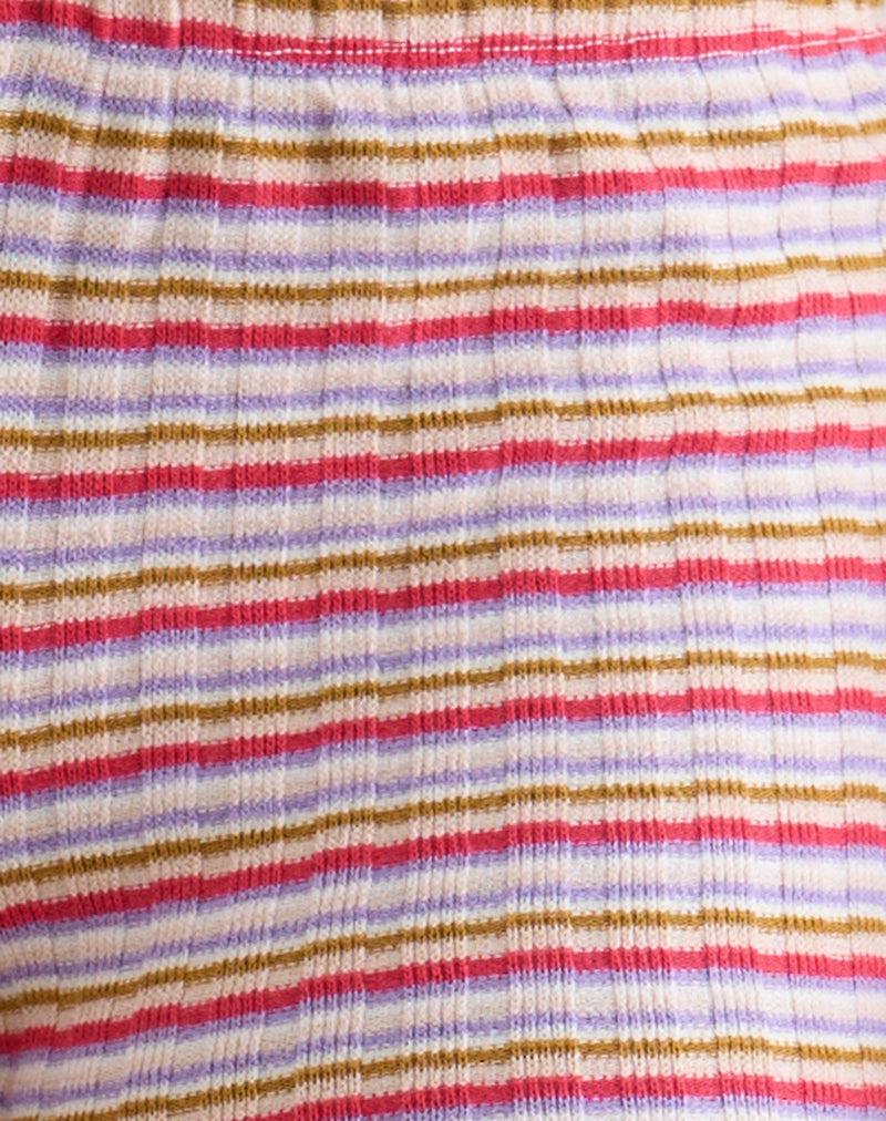 Image of Eunia Shorts in Stripe Rib Pink and Lilac