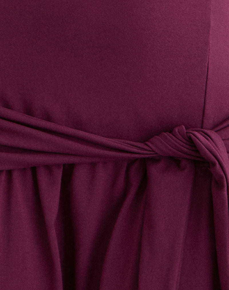 Image of Supriati Mini Dress in Rayon Jersey Deep Purple