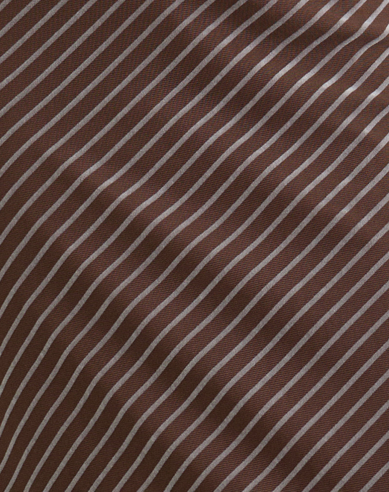 Image of Surina Maxi Skirt in Diagonal Striped Flock Brown and Cream