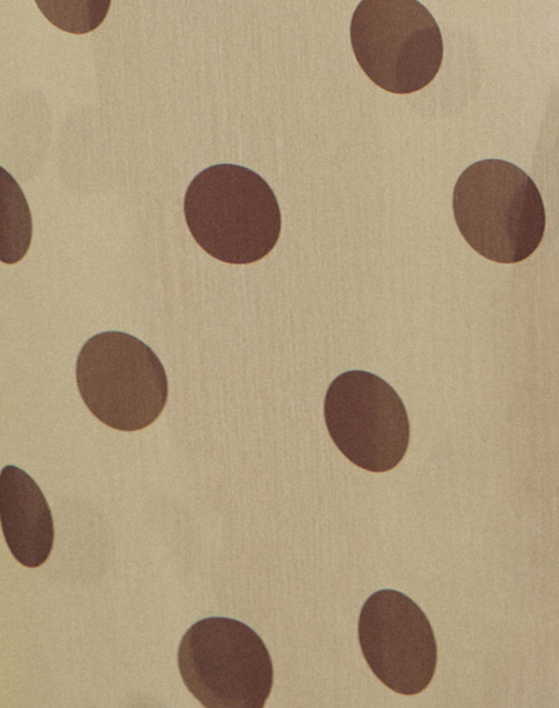 Image of Surina Maxi Skirt in Yellow with Irregular Polka Brown