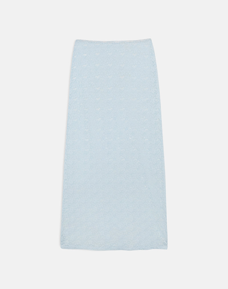 Image of Surina Maxi Skirt in Lace Turquoise