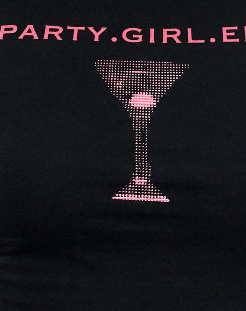 Image of Sutin Baby Tee in Black Party Girl Era