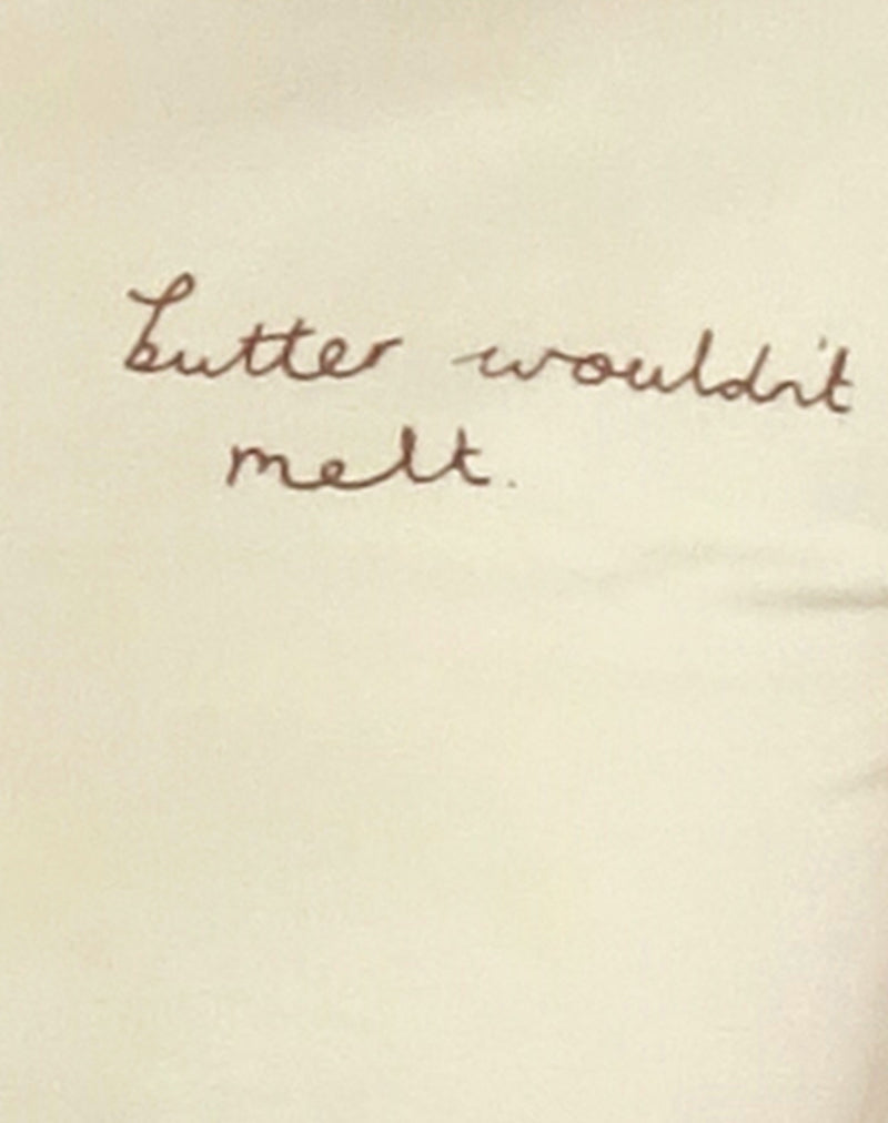 Image of Sutin Tee in Buttermilk with Butter Wouldn't Melt Motif