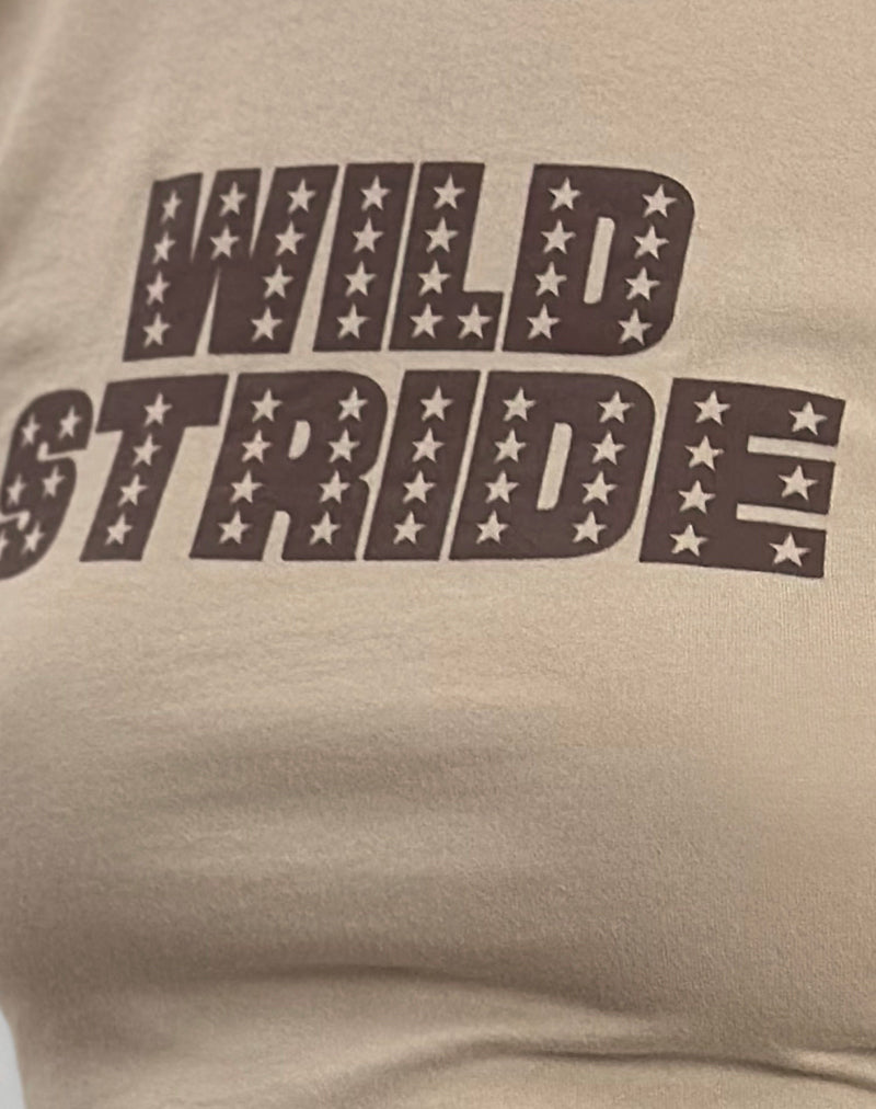 Image of Sutin Tee in Coconut Milk with Wild Stride Graphic