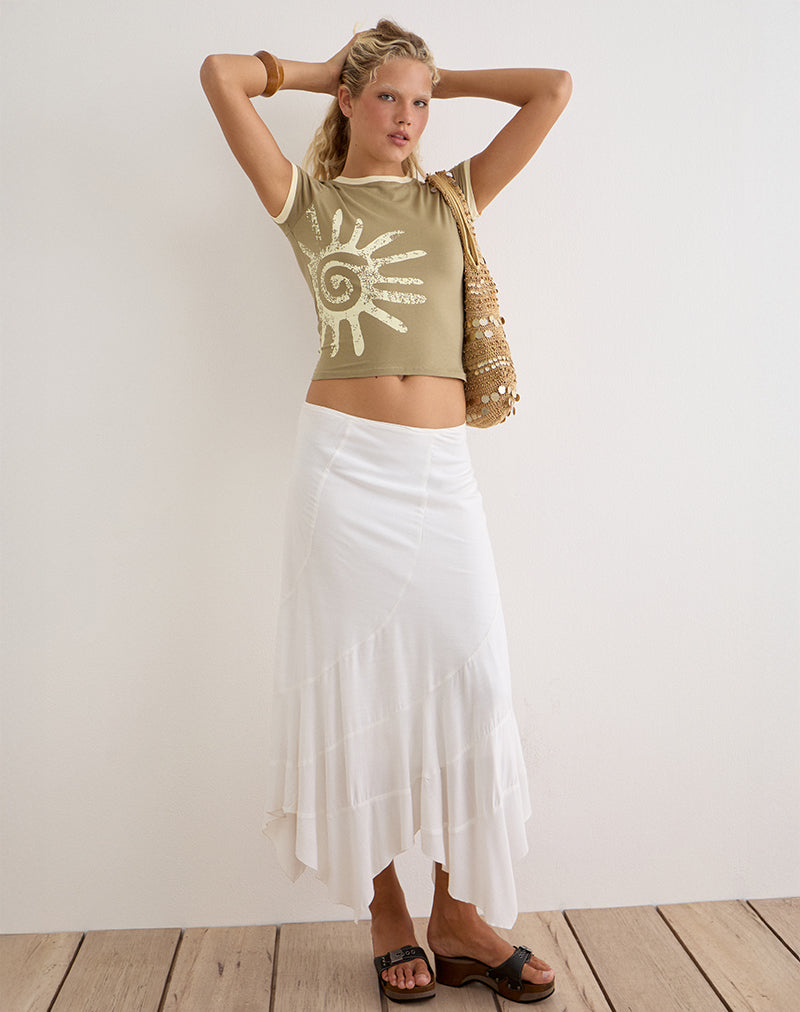 Image of Sutin Tee in Khaki with Buttermilk Binding