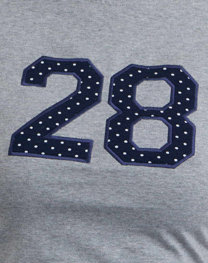 Image of Sutin Tee in Grey Marl with Polka Embroidery