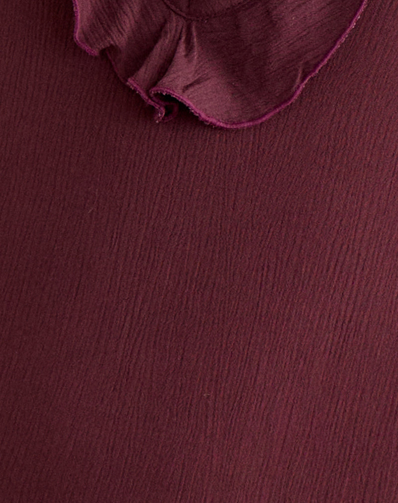 Image of Swade Plunge Mini Dress in Crinkle Plum