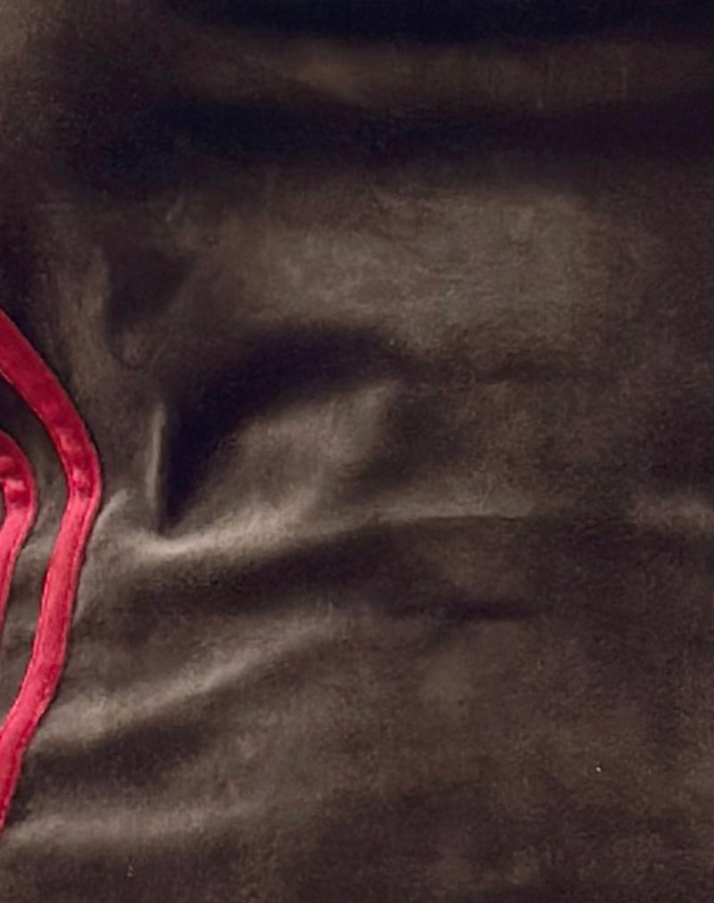 Image of Syara Boob Tube in Brown Velour with Red Side Stripe